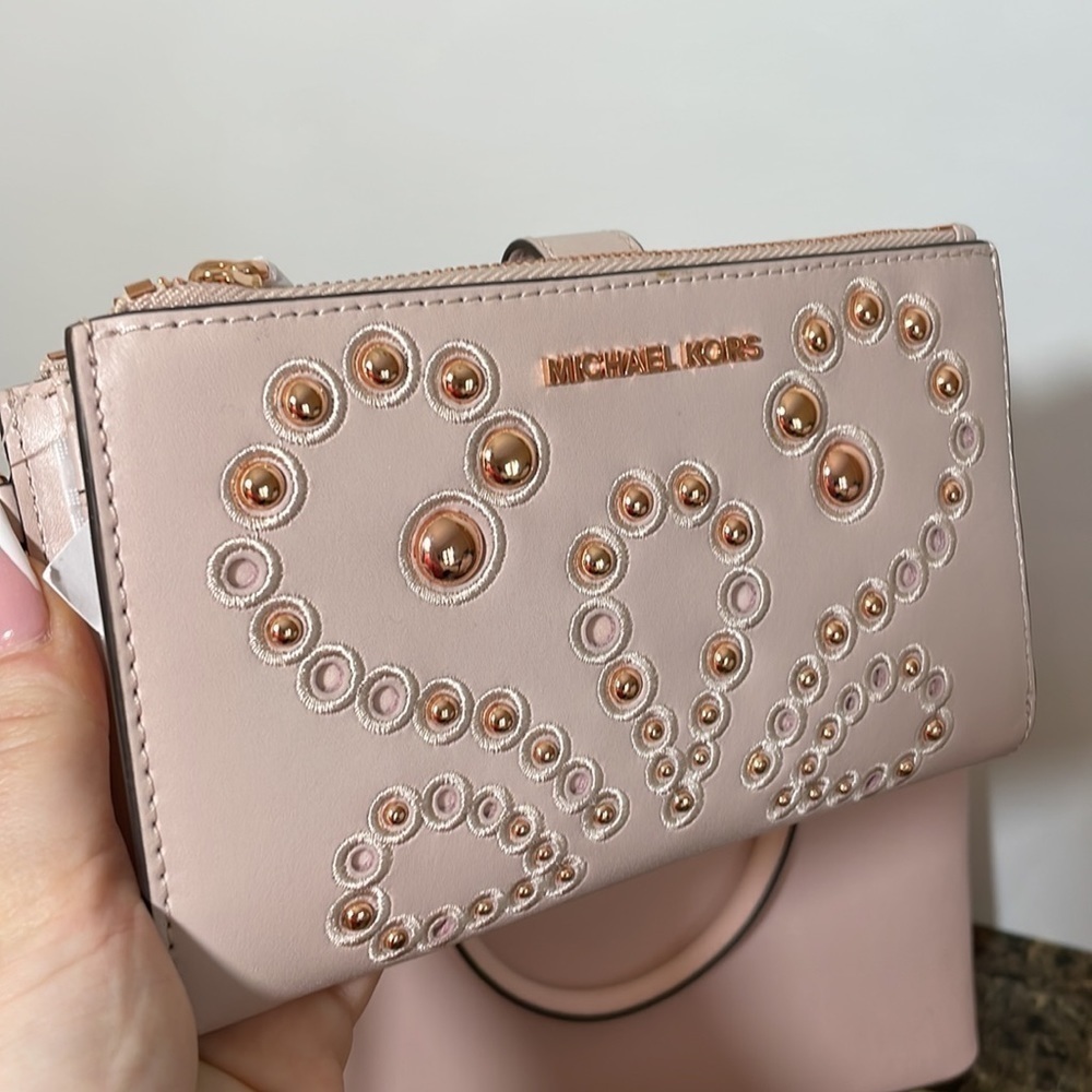 2pc ๐ Michael Kors Emmy satchel and wallet rose gold - Picture 7 of 15